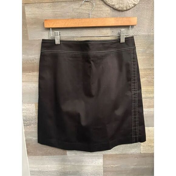 Apostrophe stretch 4 black lined white stitching mini skirt - Picture 1 of 5